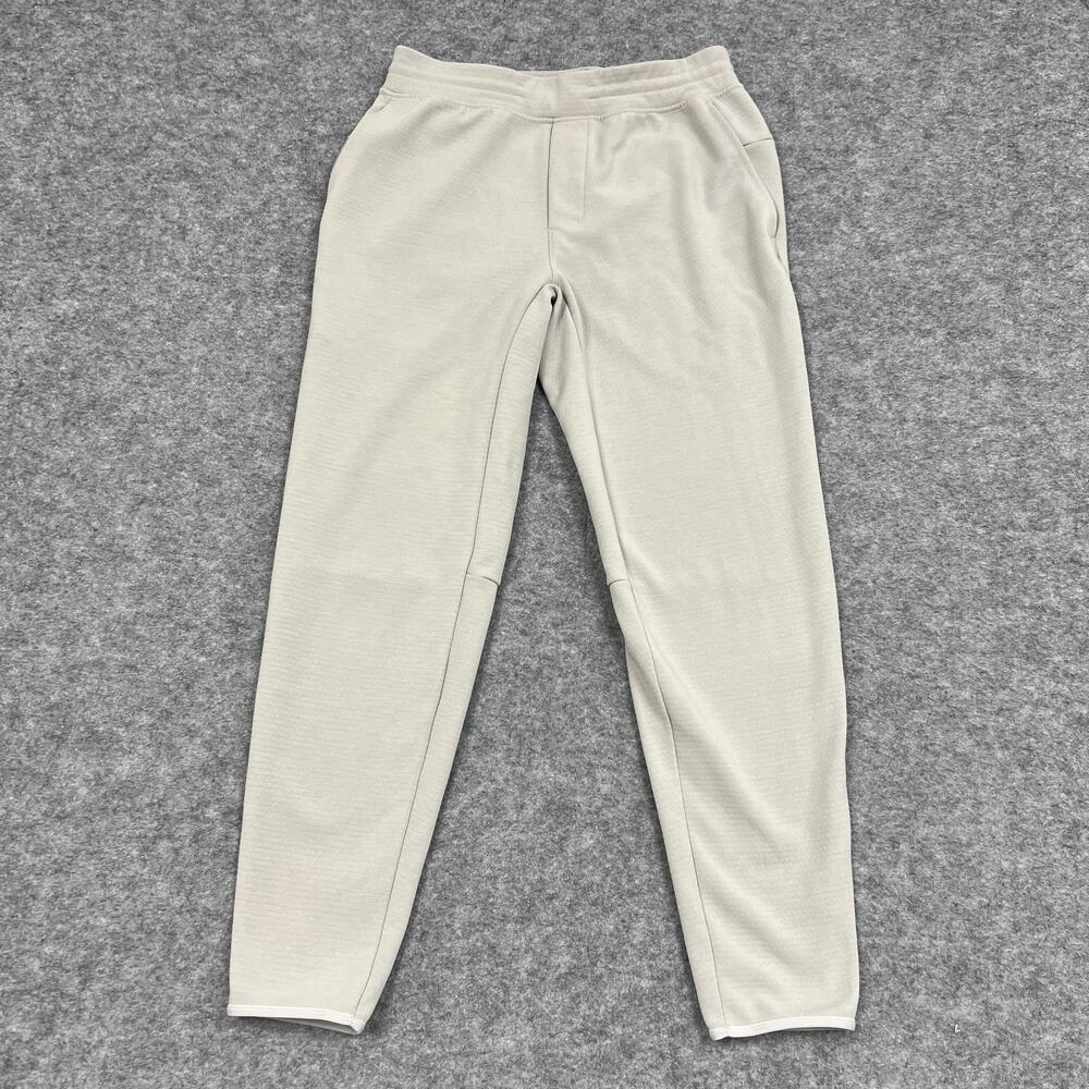Lululemon Pants Mens M Beige Gridliner Dleece Jogger Slim Tapered Lounge Casual